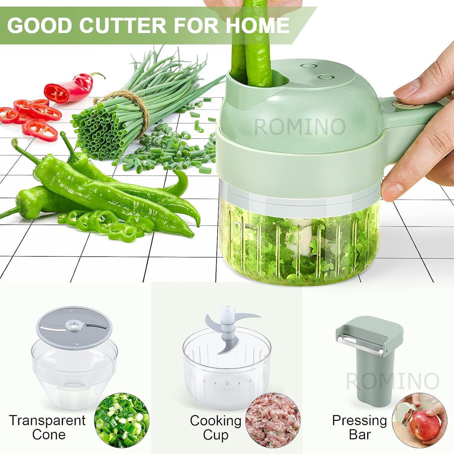 Tharzaa EasyCut 4-in-1 Electric Veggie Cutter