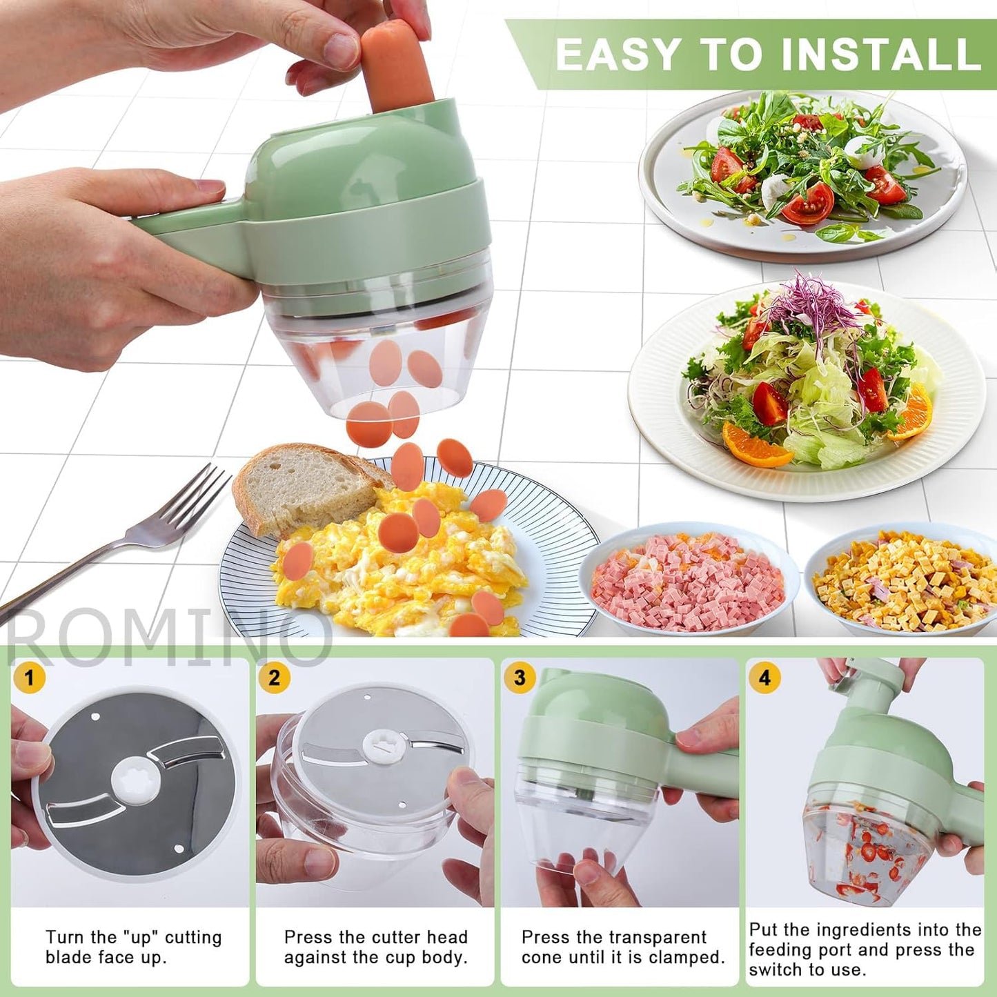 Tharzaa EasyCut 4-in-1 Electric Veggie Cutter